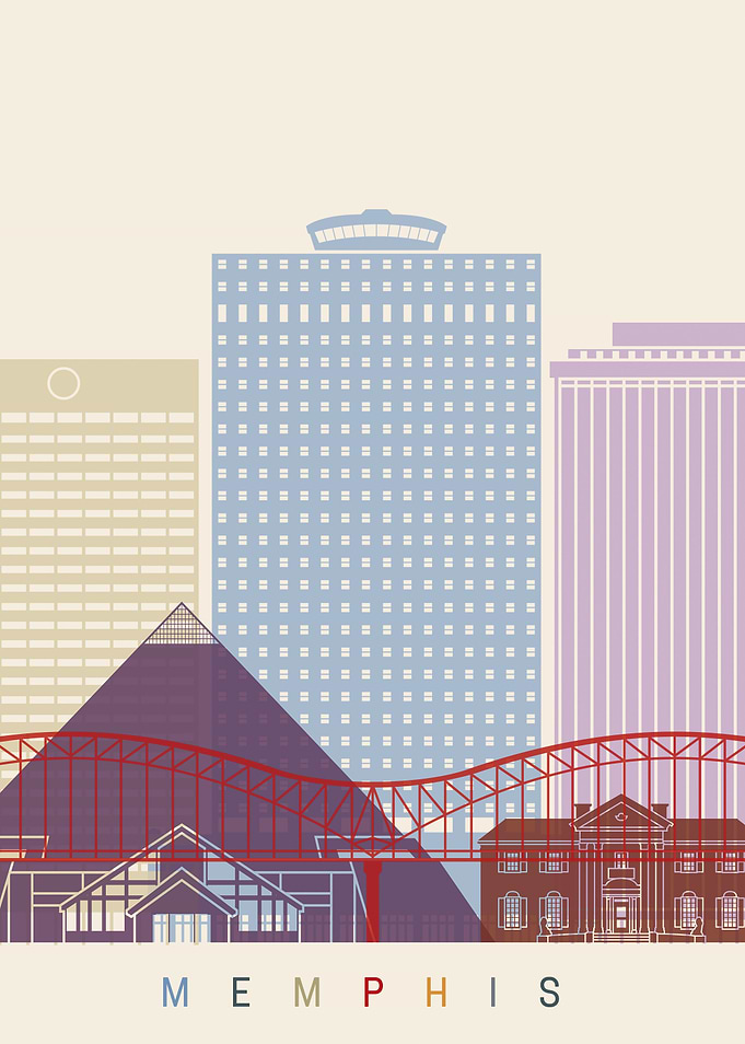 Memphis skyline poster