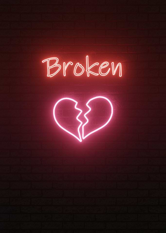 broken heart neon