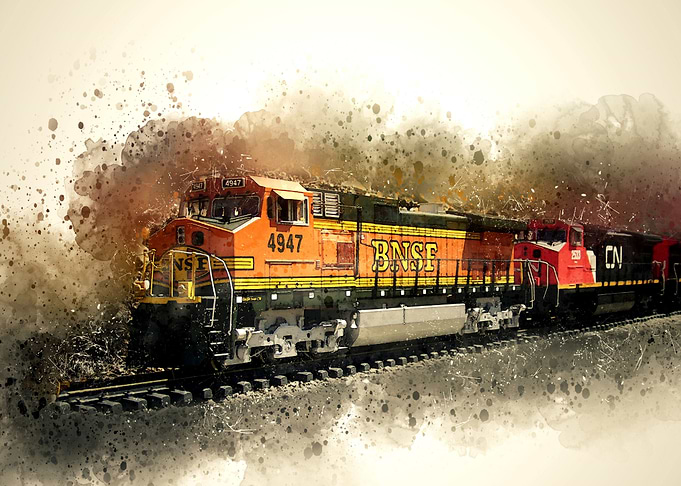 Retro Train Locomotive