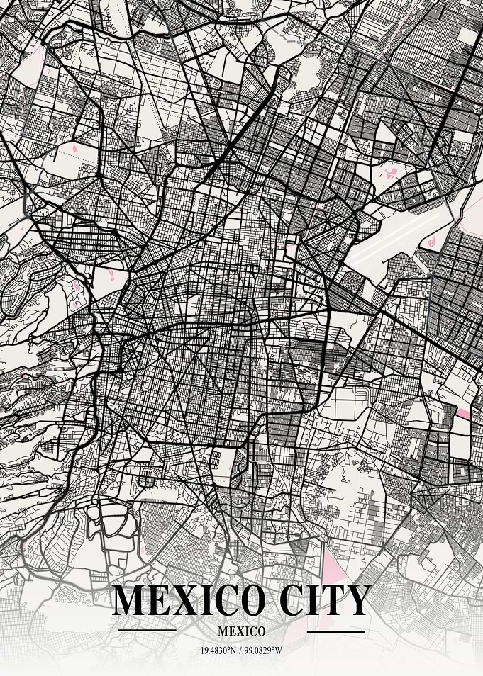 Mexico City Neapolitan Map
