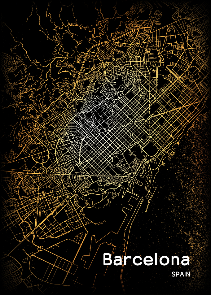Barcelona City Map Spain