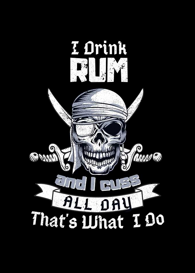 I Drink Rum Pirate Skull