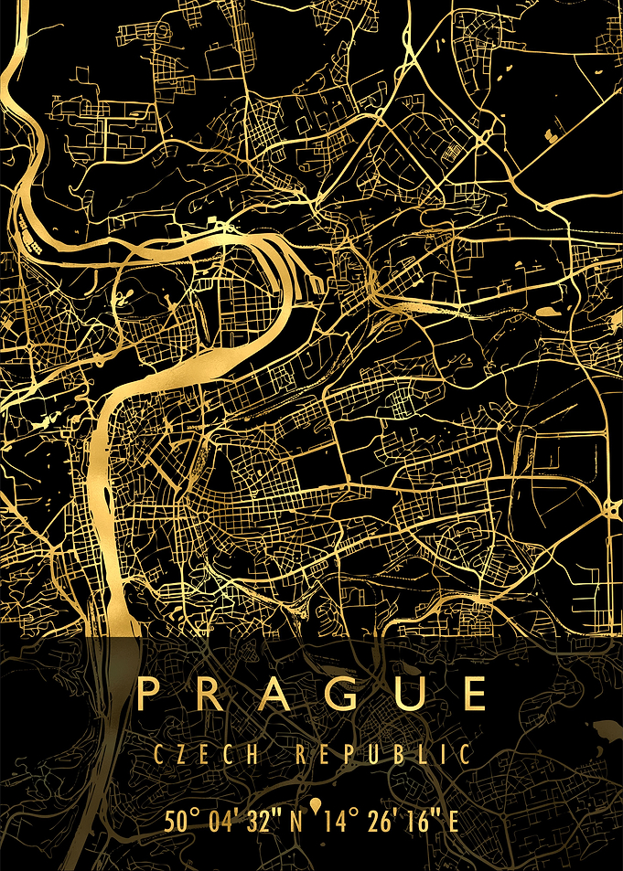 PRAGUE MAP CZECH REPUBLIC