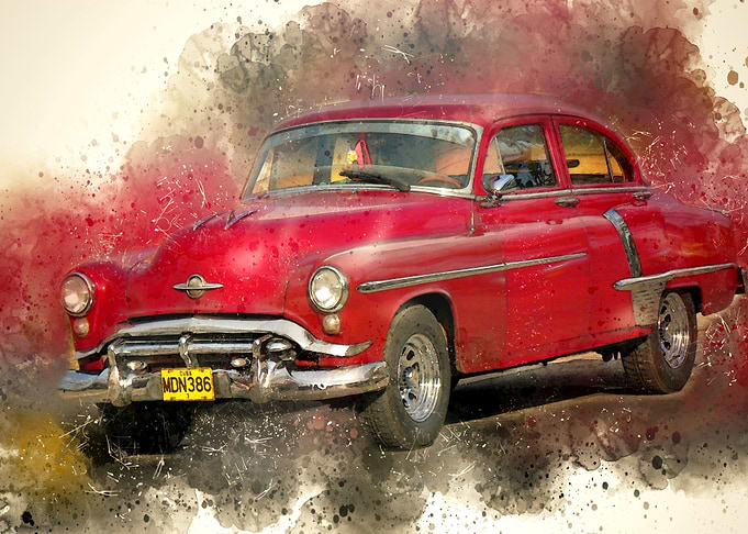 Retro red Car