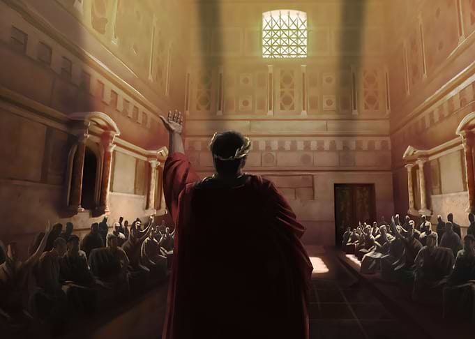 Julius Caesar and Senators