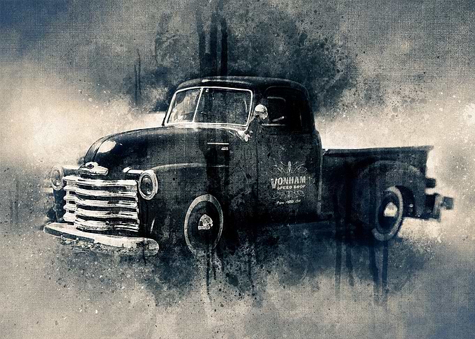 Retro black Car abstract