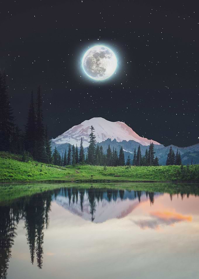 moon and mountains