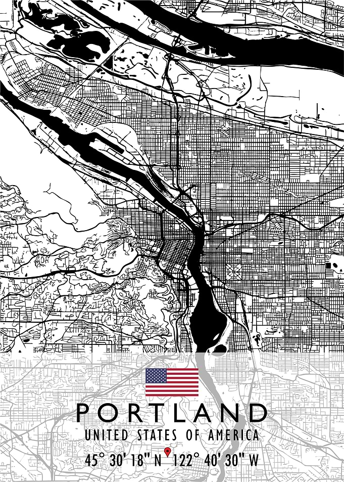PORTLAND MAP USA