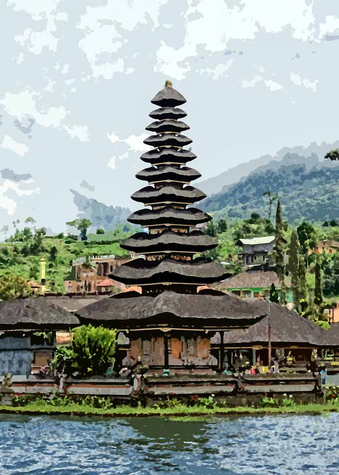 Bali Temple painted