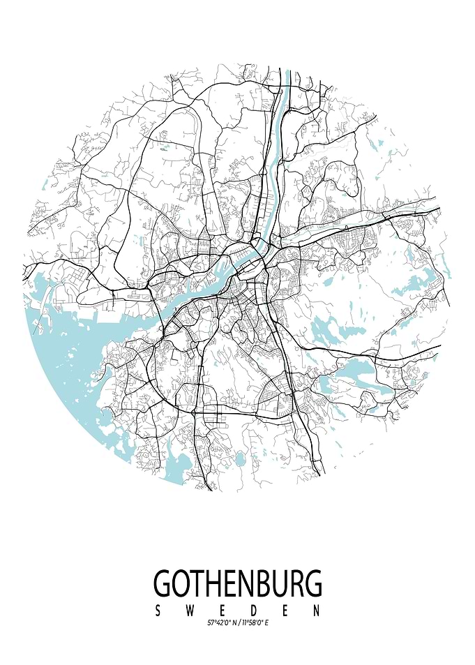 Gothenburg City Map Circle