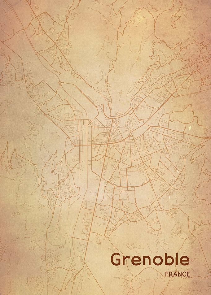 Grenoble City Map France