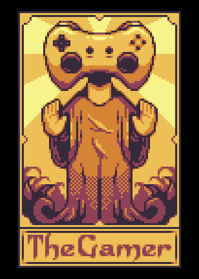 Pixel Tarot Card Gamer