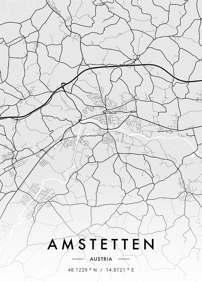 Amstetten City Map White