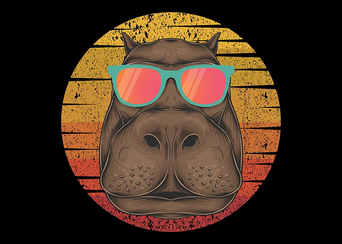Hippo Retro Hippo Animal Z