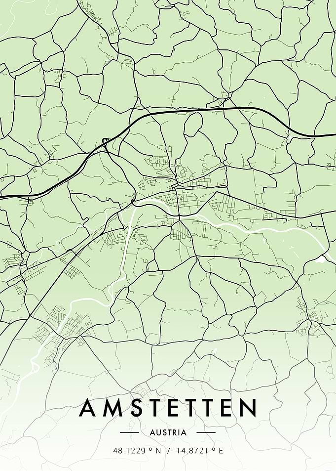 Amstetten City Map Green
