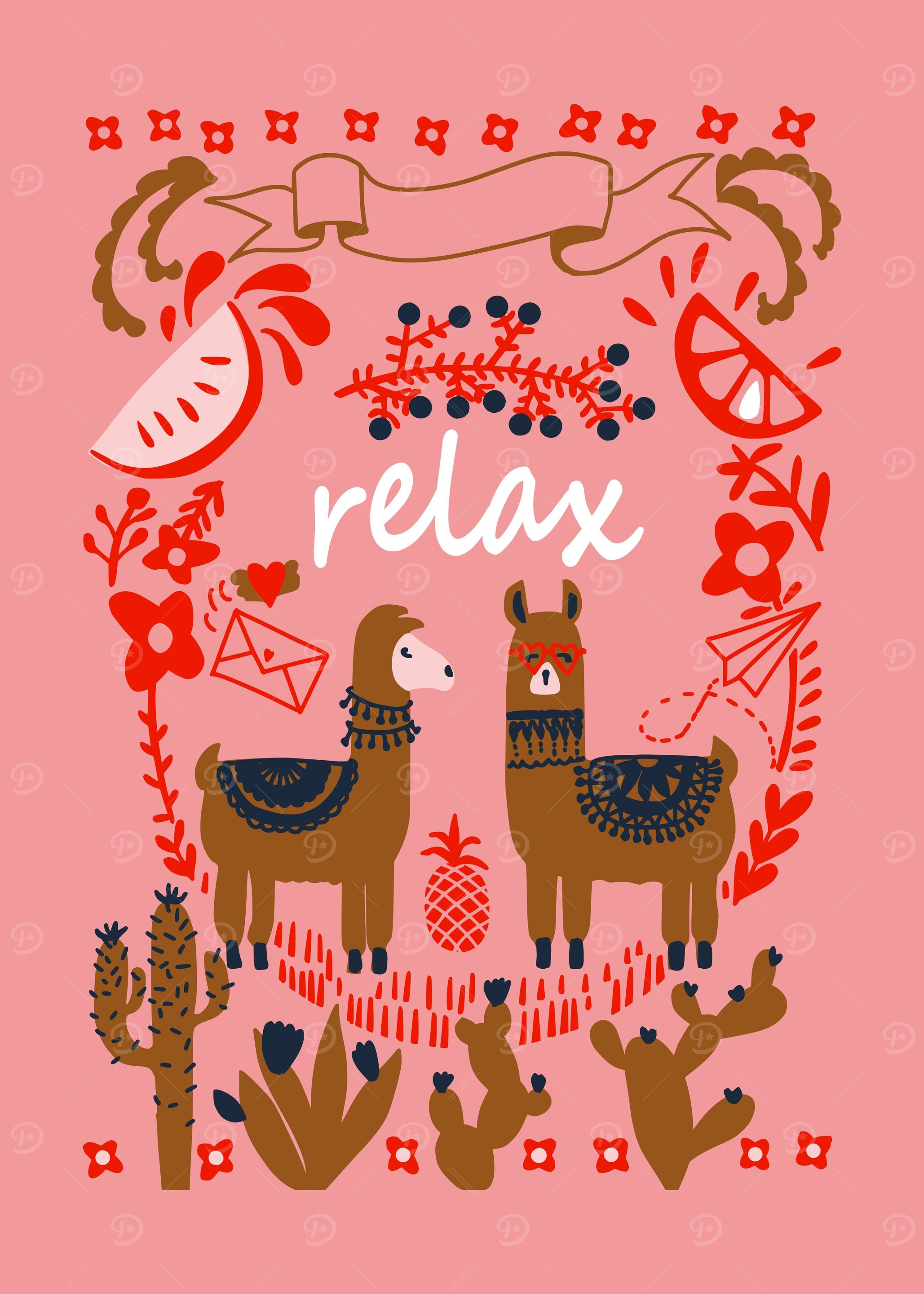 Folk Art relax Llama