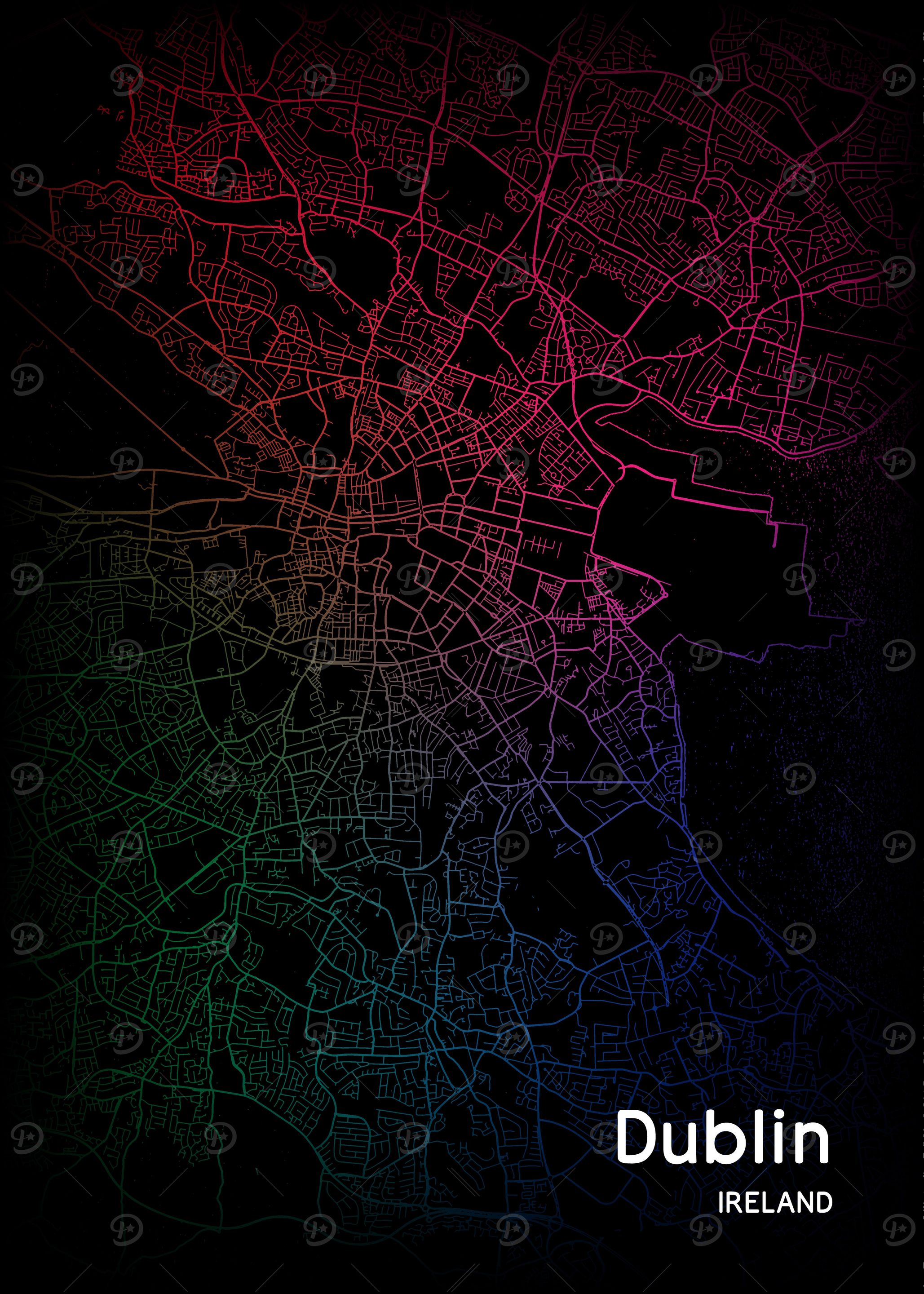Dublin City Map Irland