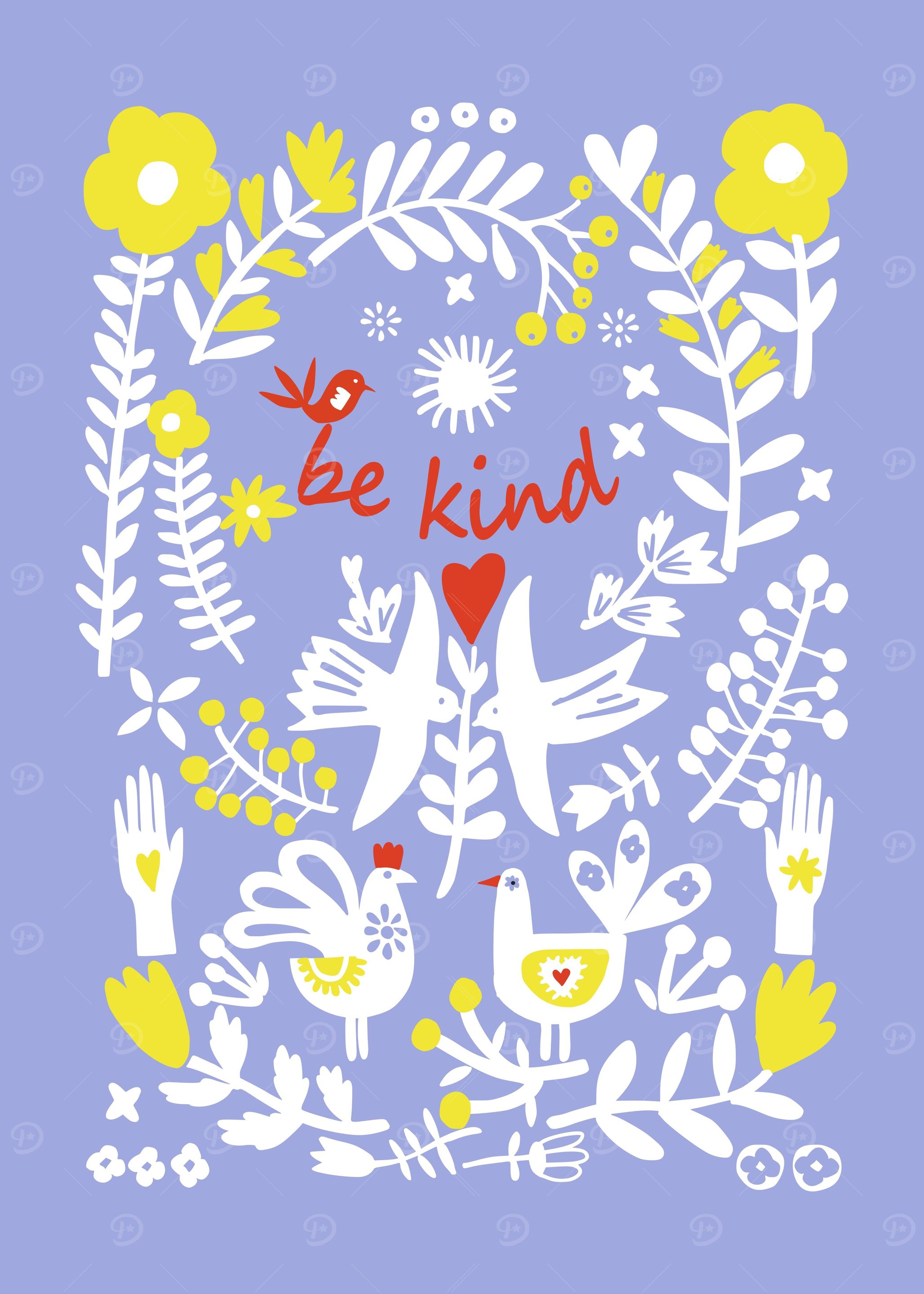 Folk Art be kind blue