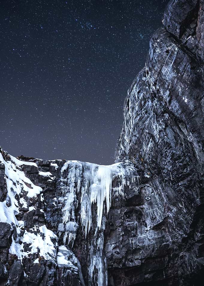 Icy Cliff in Winter