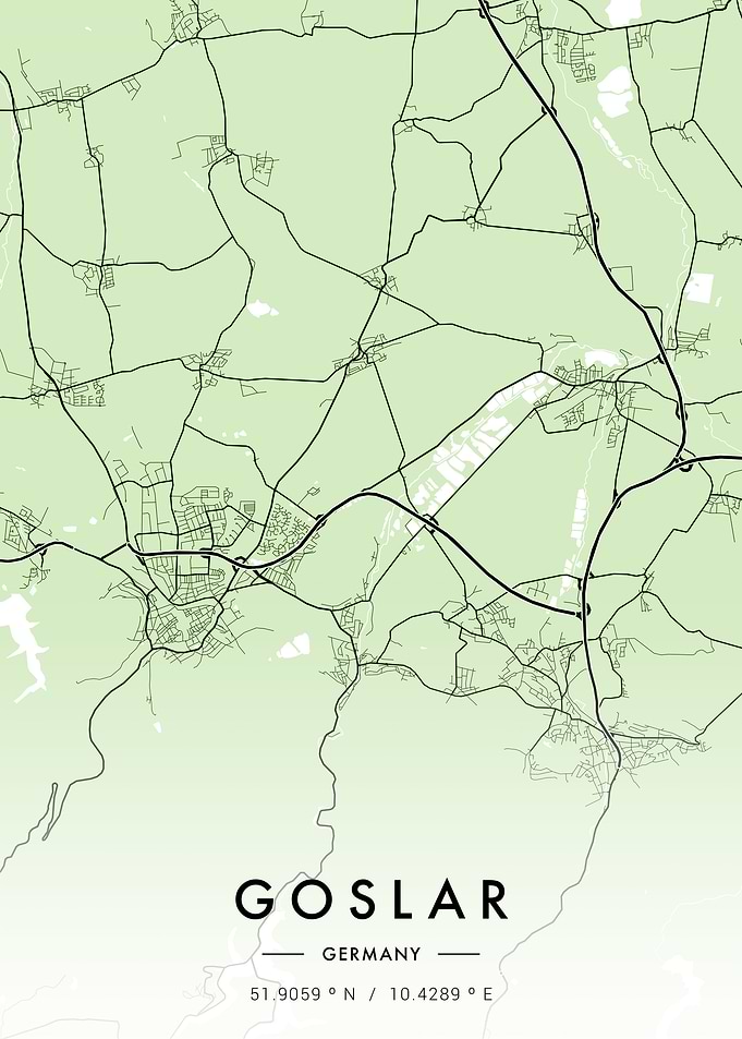 Goslar City Map Green