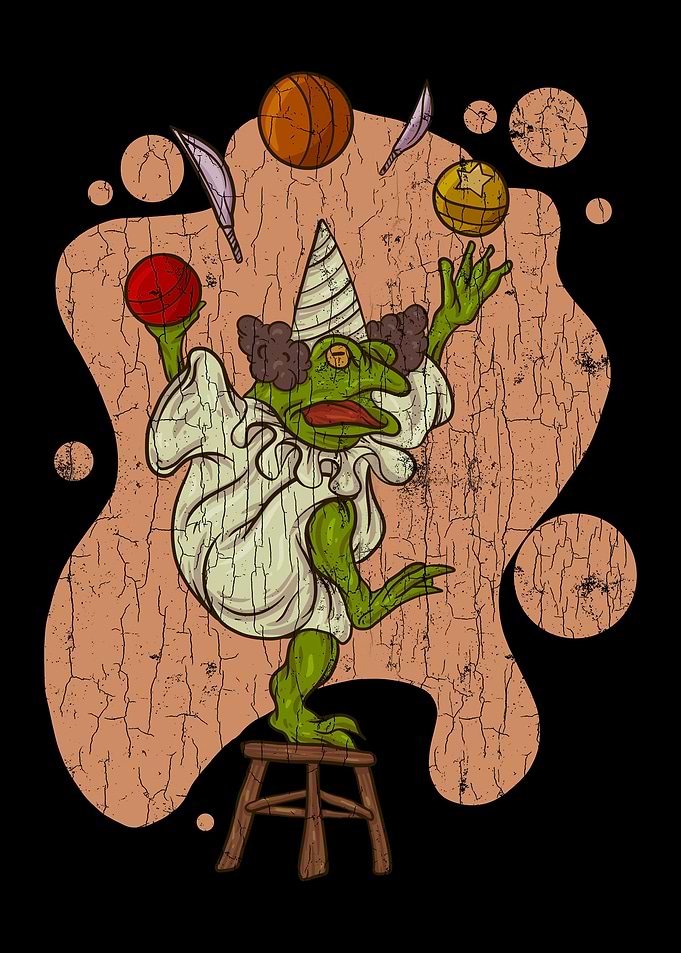 Vintage Frog Funny Graphic
