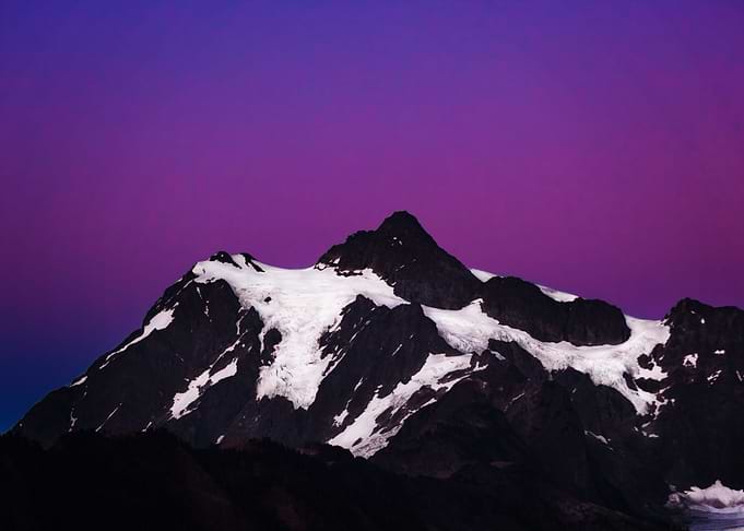 Mount Baker in purple