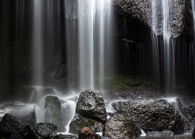 Waterfalls and rocks