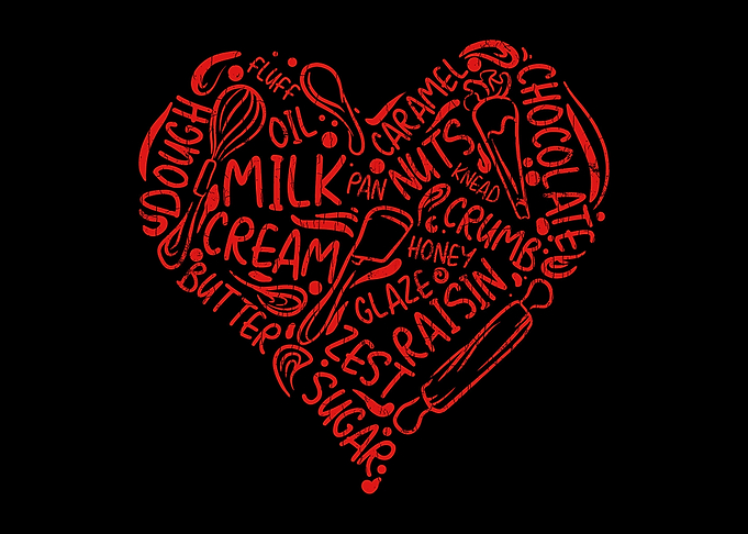 Baking Heart Funny Graphic