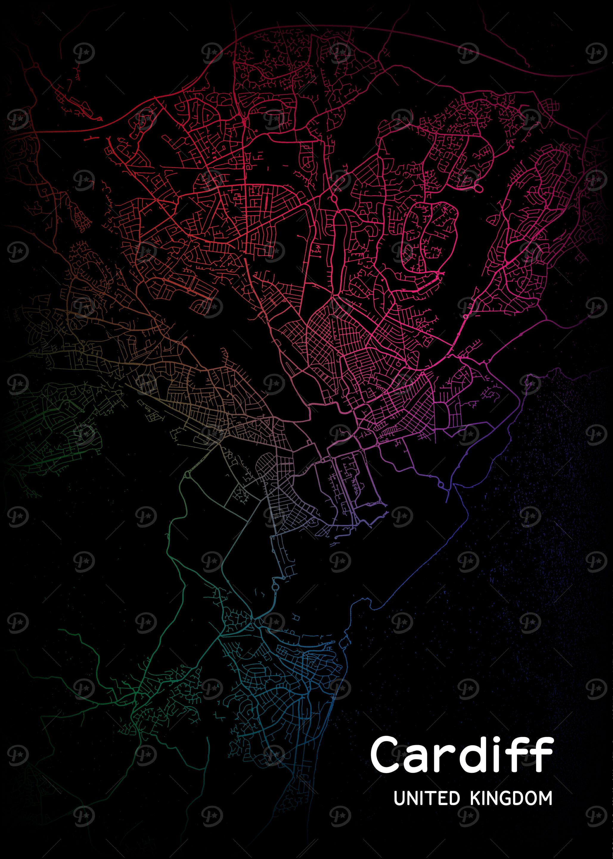 Cardiff City Map UK