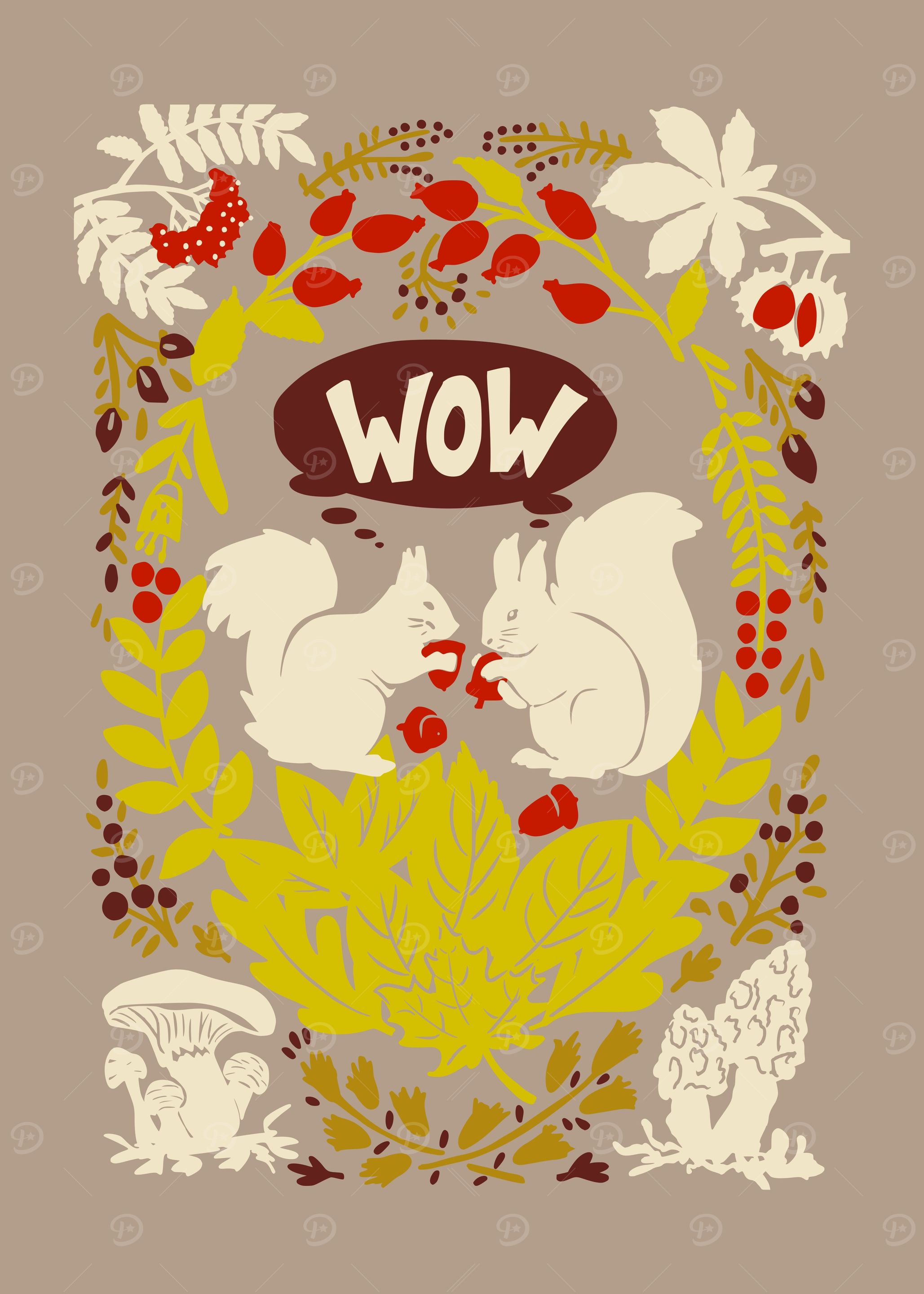 Folk Art WOW squirrels