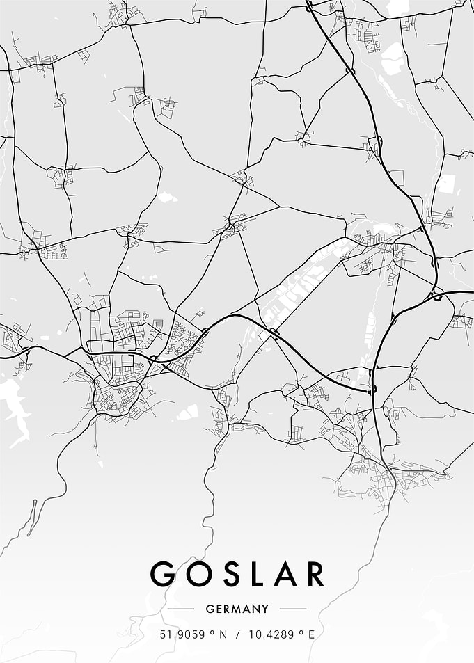 Goslar City Map White