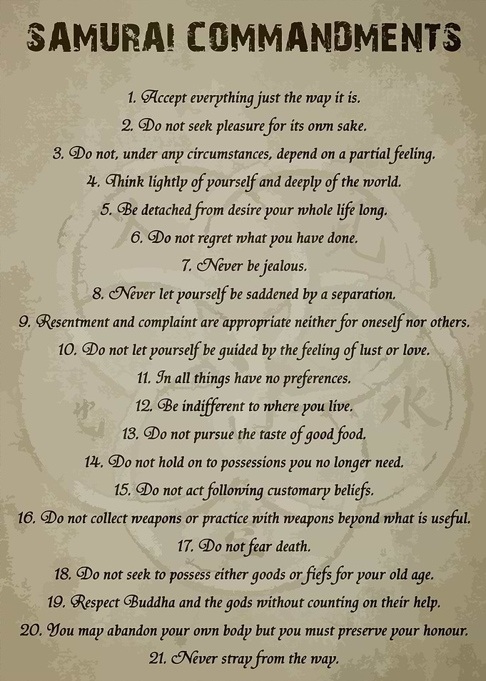 SAMURAI COMMANDMENTS
