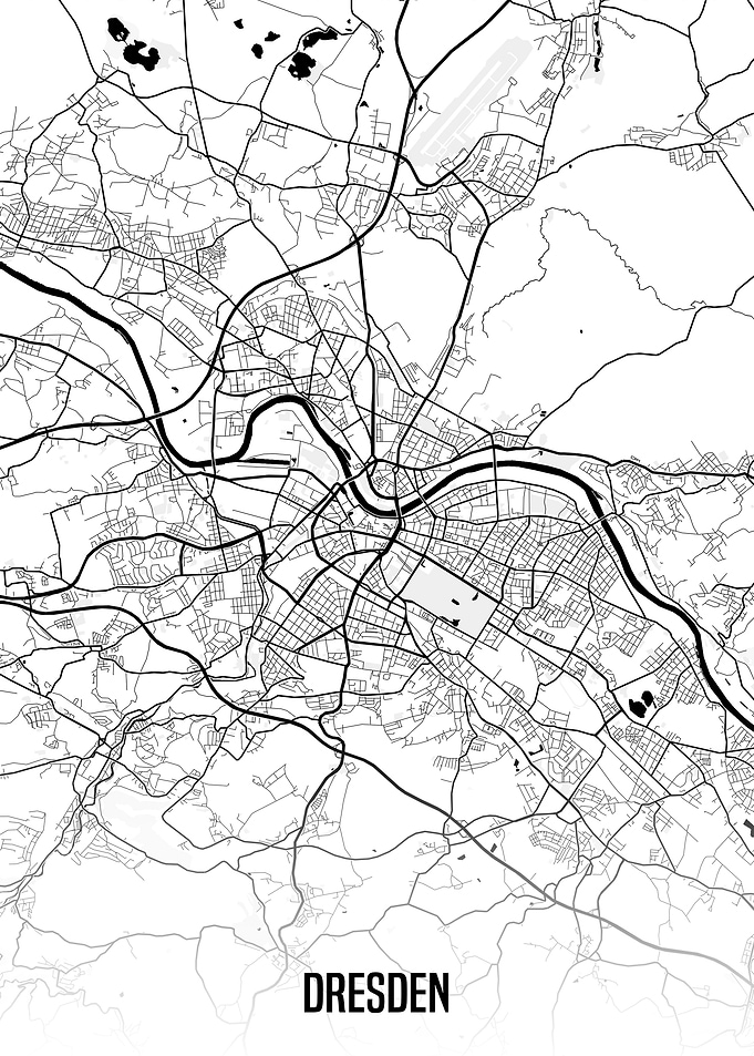 Dresden white map