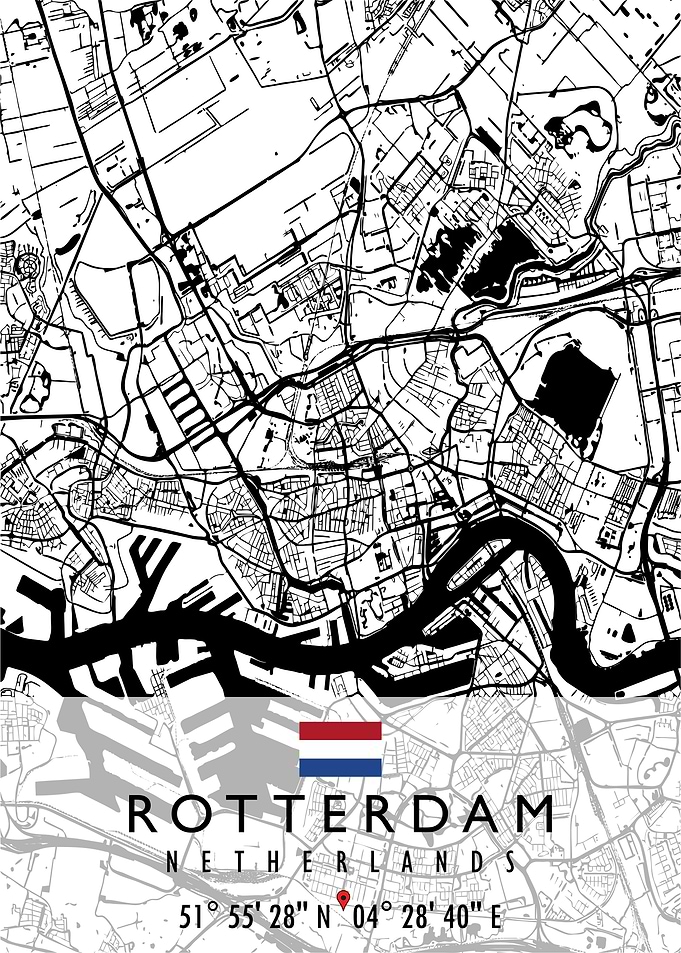 ROTTERDAM MAP NETHERLANDS