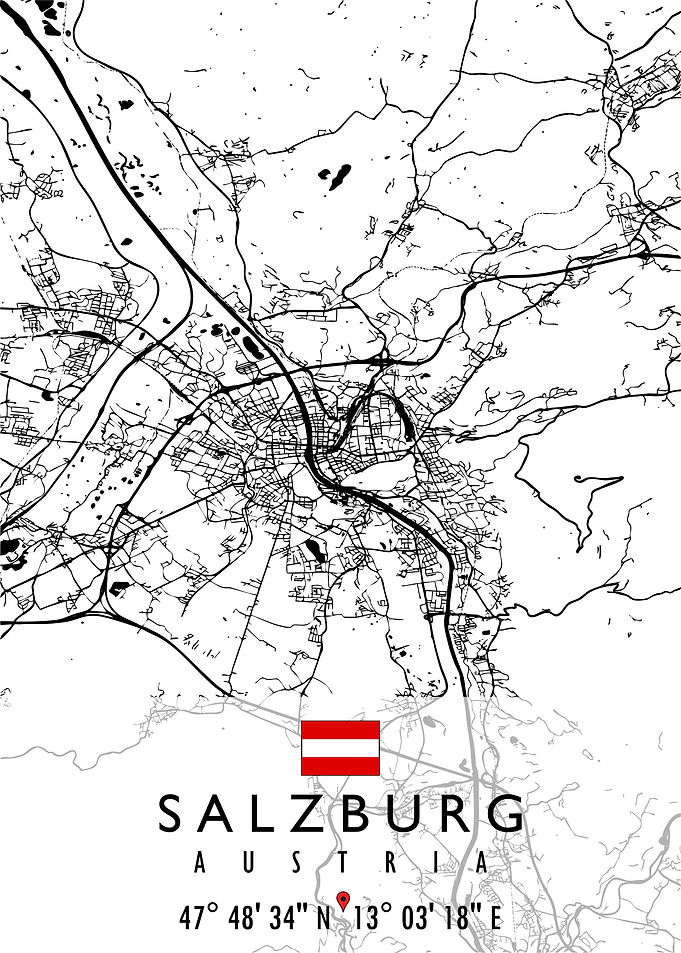 SALZBURG MAP AUSTRIA