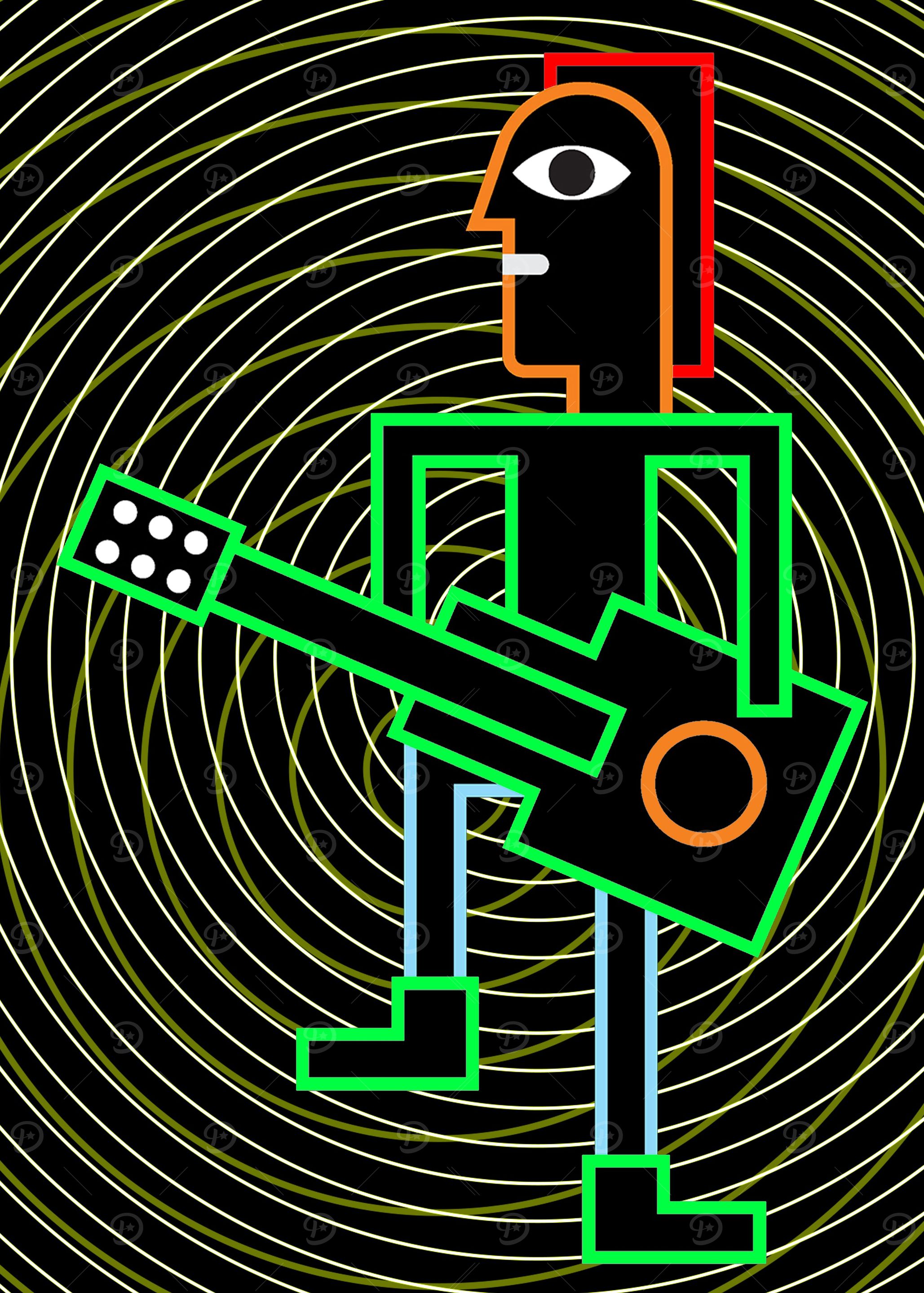Guitar Neon Music Art