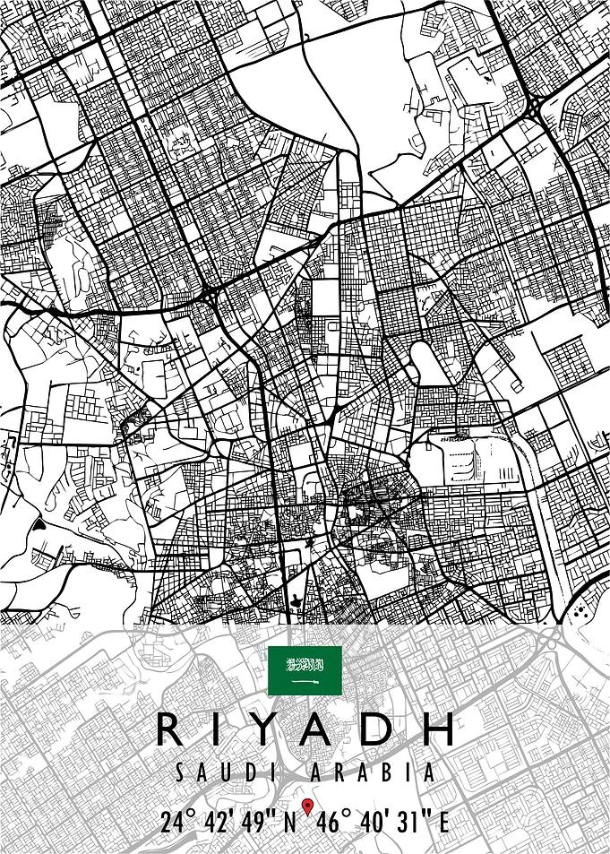 RIYADH MAP SAUDI ARABIA