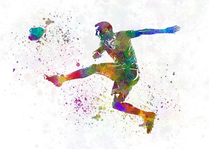 Soccer player watercolor