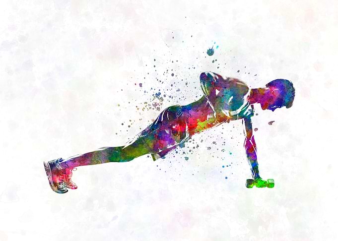 Fitness in watercolor