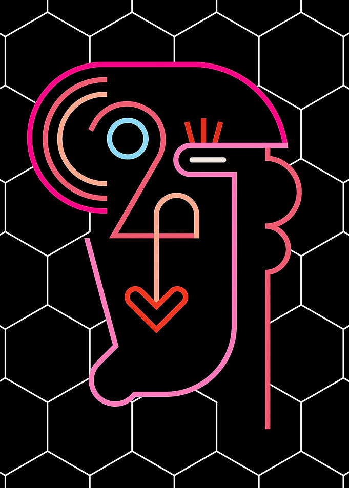 Funky Face Neon Art