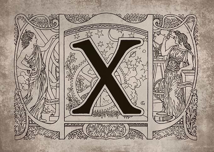 Vintage Alphabet X
