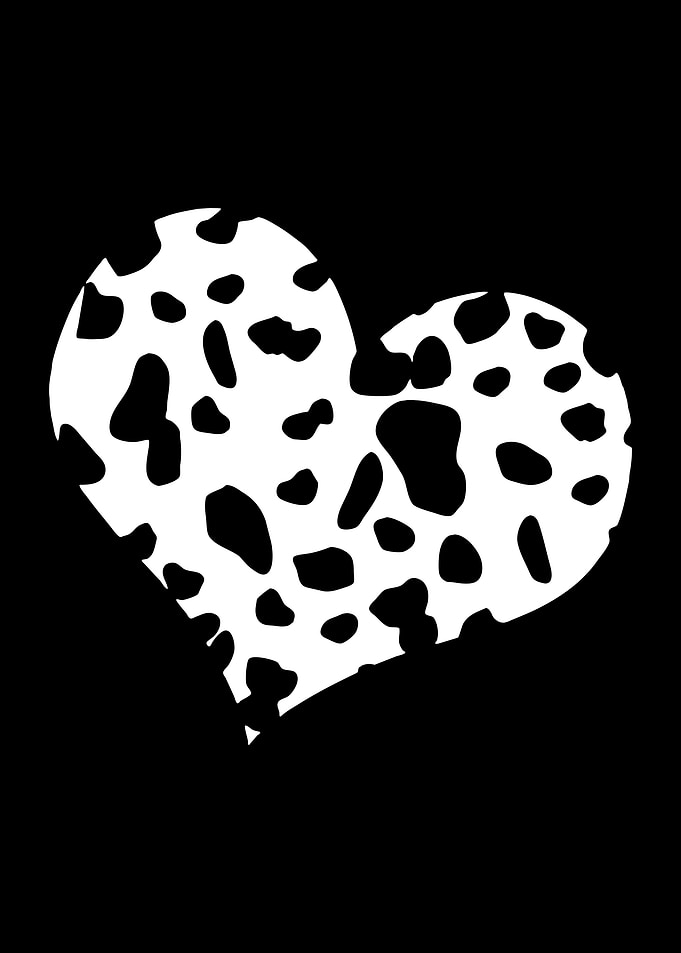 cat skin love shape