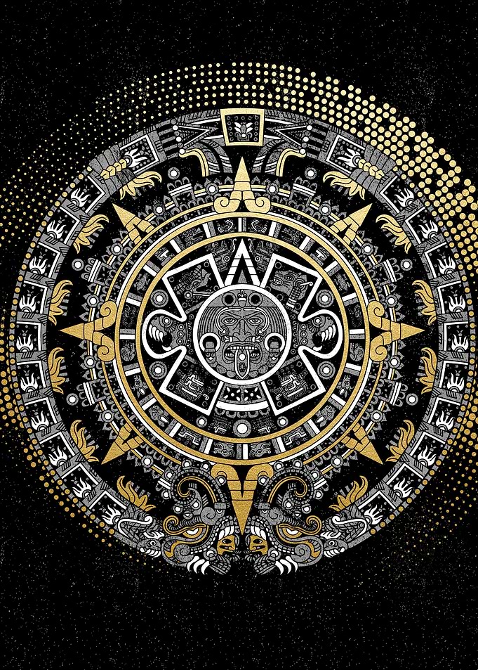 aztec calendar gold