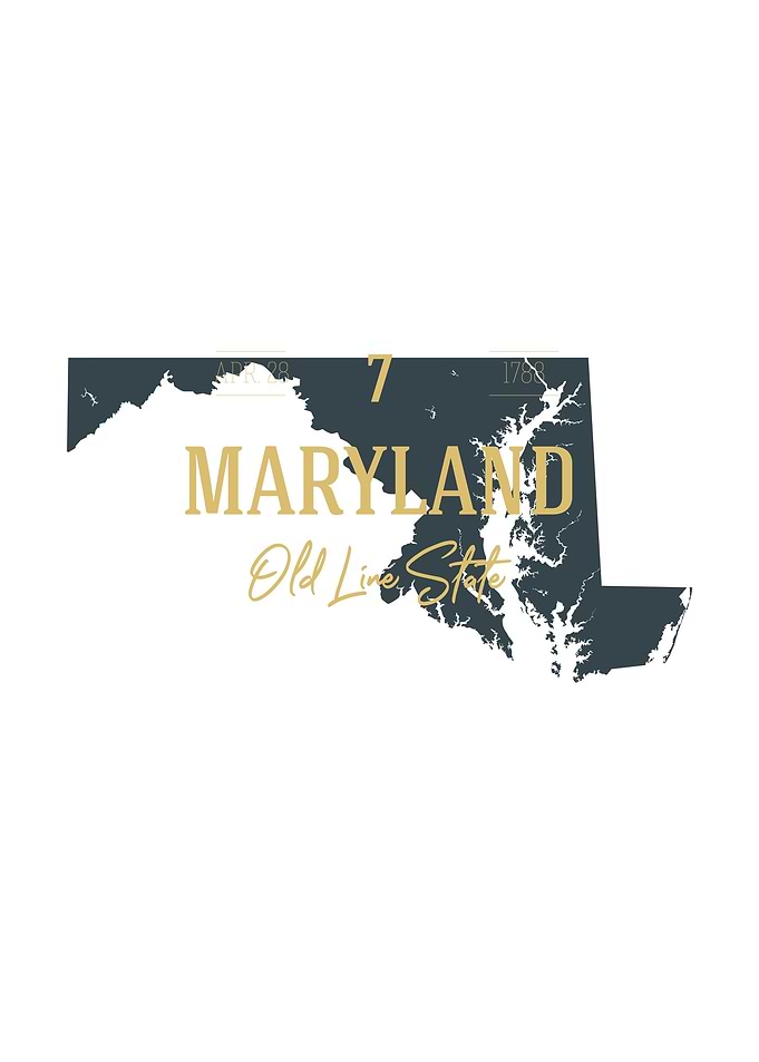 Maryland State Map USA