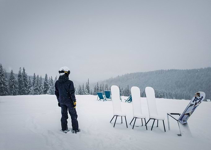 skier in the snow