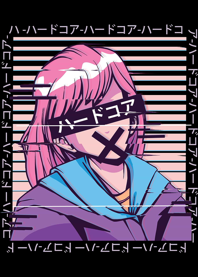 glitch anime girl
