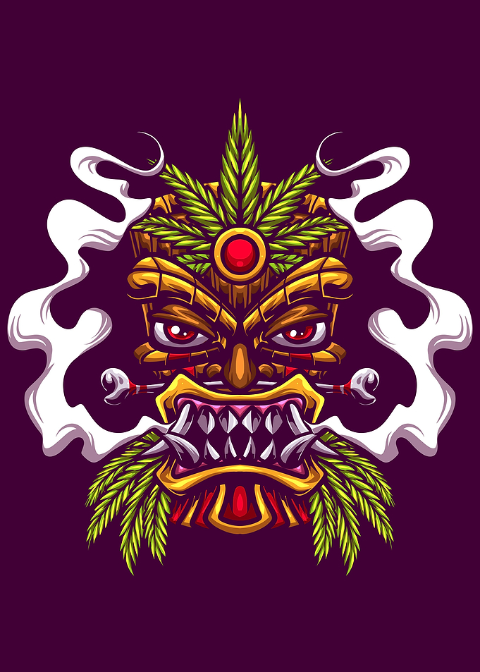 Tiki Mask Cannabis monster