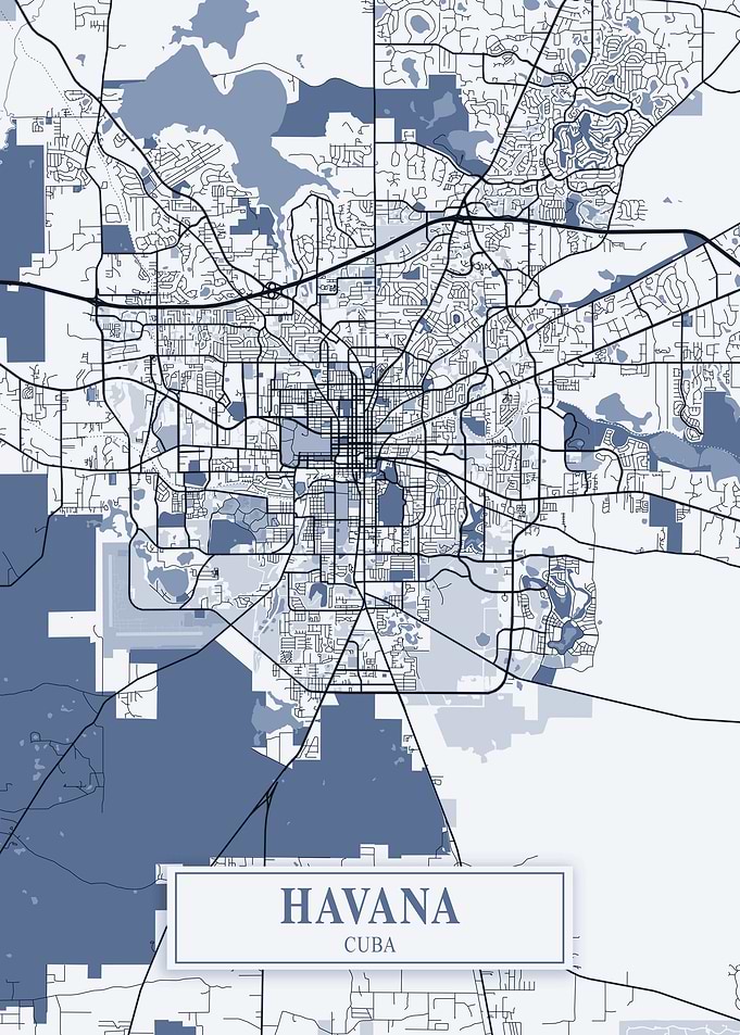 Havana City Map Cuba