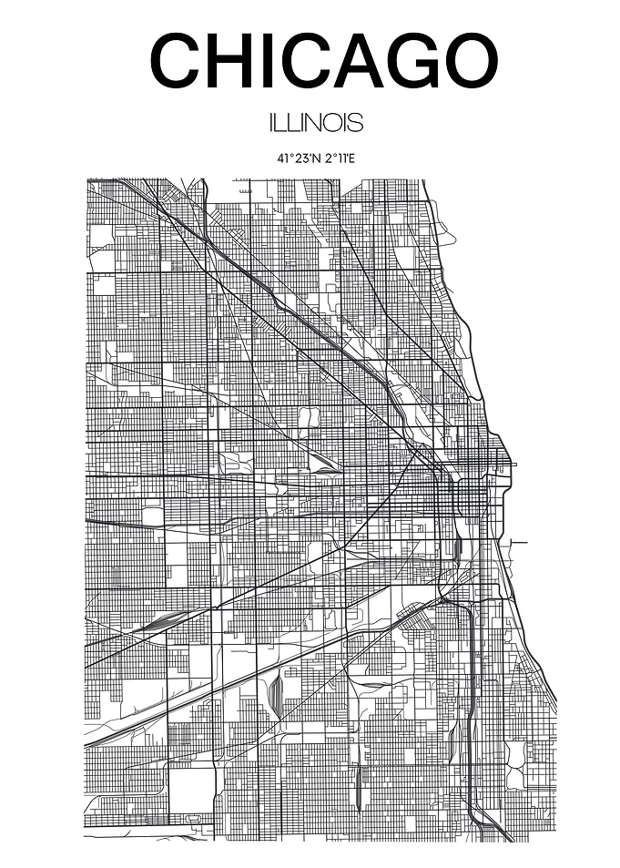Chicago City Map USA