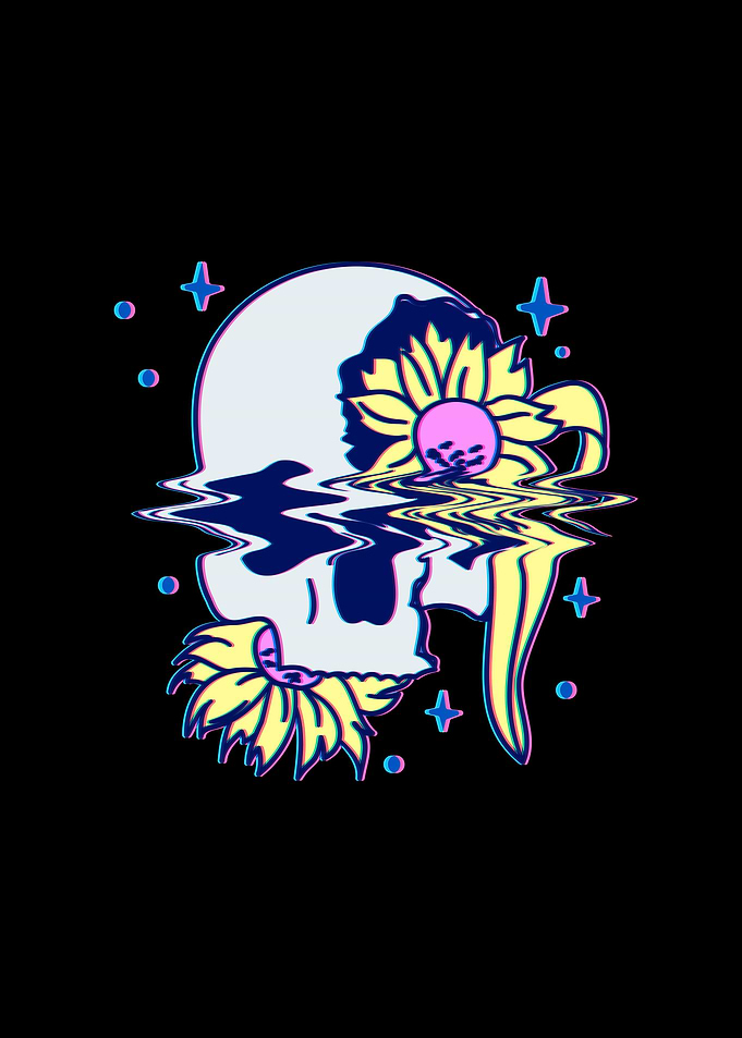 Skull Flowers Aesthetic
